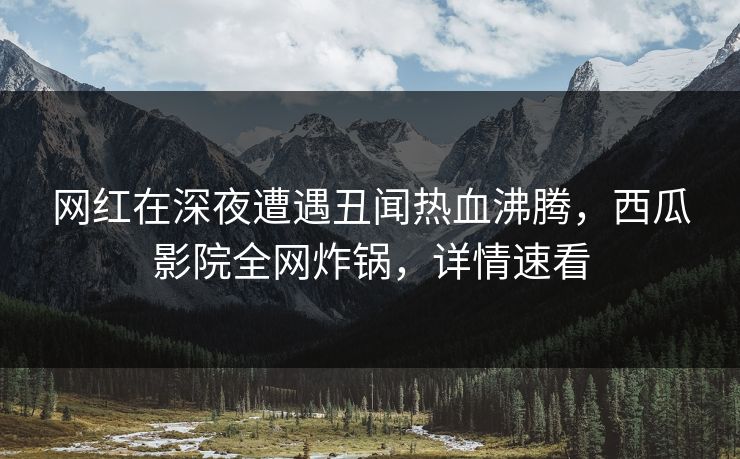 网红在深夜遭遇丑闻热血沸腾，西瓜影院全网炸锅，详情速看