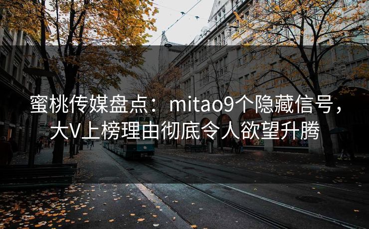 蜜桃传媒盘点：mitao9个隐藏信号，大V上榜理由彻底令人欲望升腾