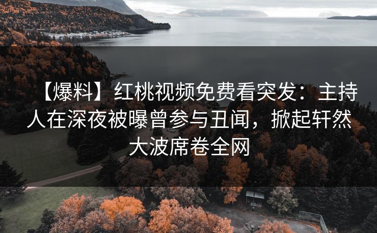 【爆料】红桃视频免费看突发：主持人在深夜被曝曾参与丑闻，掀起轩然大波席卷全网