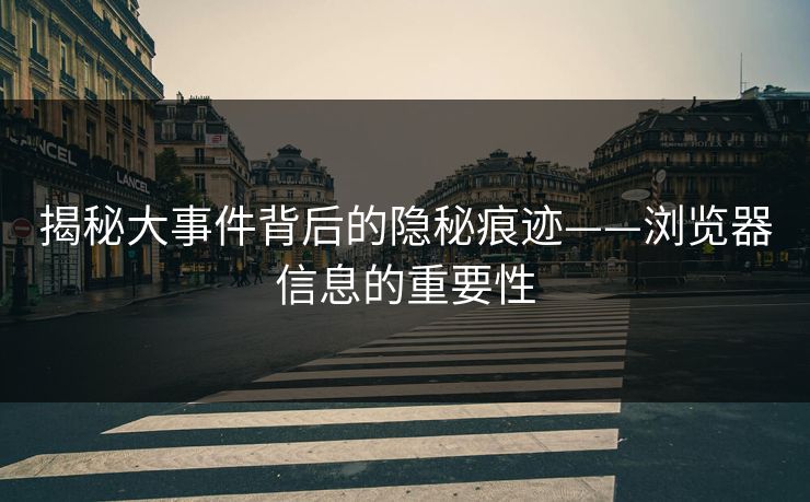 揭秘大事件背后的隐秘痕迹——浏览器信息的重要性
